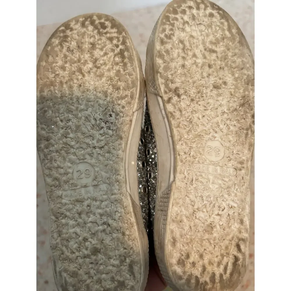 Golden Goose Kids May Kids Unisex Sneakers - Silver Gold - Size 29 US 12